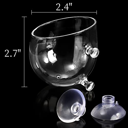 Hiceeden 6 Pcs Aquatic Plant Holder, Glass Aquarium Plant Pot with Suction Cup, Red Worm Cups Fish Feeder for Fish Tank Aquascape Decoration