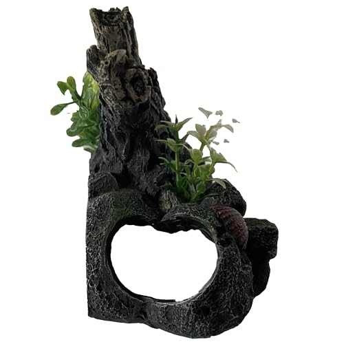 Aquarium Decor Magnetic Driftwood Outcropping Ornament –Wall-Mounted Fish Tank Accessory