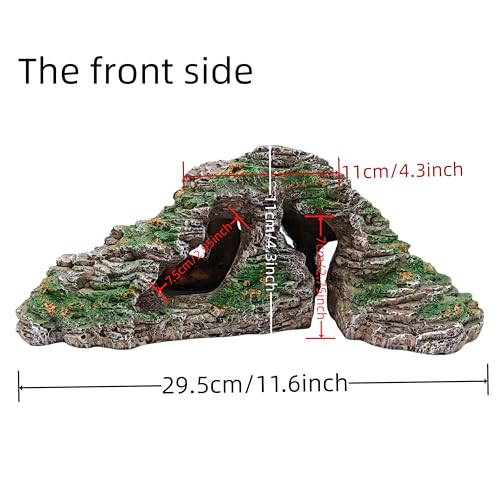 Reptile Hideouts,Resin Reptile Cave Habitat for Leopard Geckos, Lizards, Turtles, Snakes and Amphibians. (Circular Island Platform, Large) - color: Circular island platform, size: Large