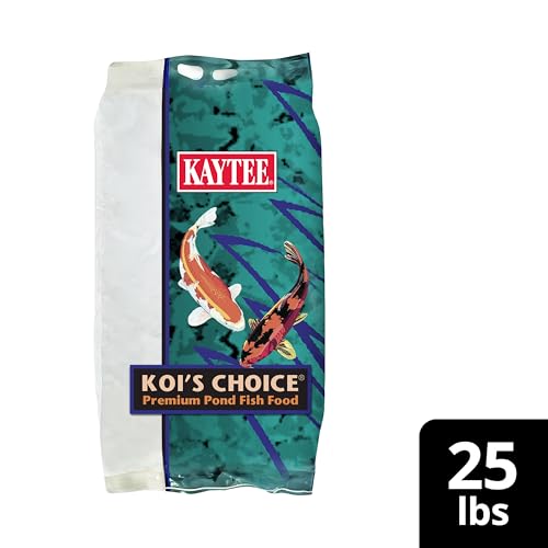 Kaytee Koi’s Choice Floating Fish Food for Koi, Goldfish & Pond Fish | Supports growth. Fish food pellets for all seasons. 35% protein, fish meal first, highly digestible koi food - size: 25 Pound (Pack of 1)