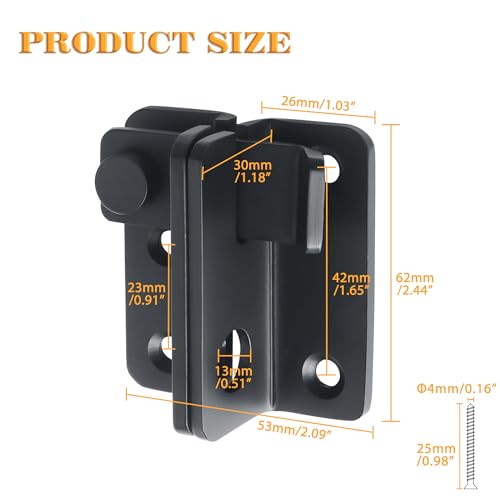 Alise Flip Latch Gate Latch Heavy Duty,Barn Door Lock Black,L Size,2 Pack | Stainless Steel Door Lock Latches for Wooden Fence Shed Barn Chicken Dog Cage Window Cabinet Backyard Garage - color: Matte Black, size: Large Size