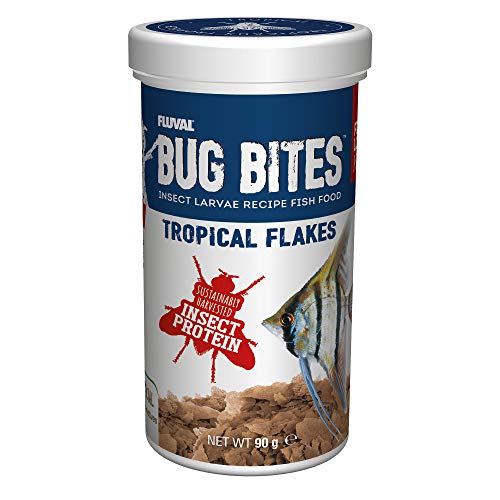 Fluval Bug Bites Tropical Fish Food, Flakes for Small to Medium Sized Fish, 3.17 oz., A7332, Brown - size: 3.17 Ounce (Pack of 1)