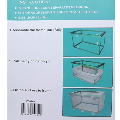 Xiaoyztan Aquarium Breeder Box with Suction Cups for Baby Fish | Plastic breeding box for isolating baby fish in aquariums with suction cup mount - size: 10.4"L x 6"W x 6.1"H