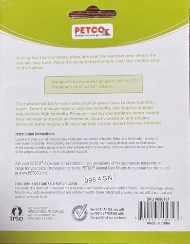 PETCO Thermometer Humidity Gauge Combo Pak