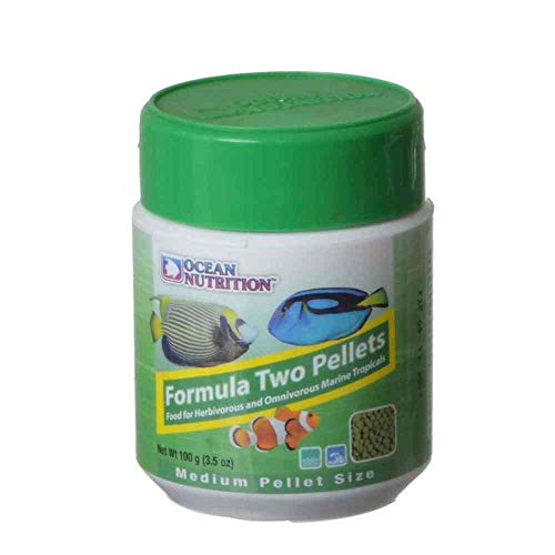 Ocean Nutrition Formula Two Pellets - Fish Food for Herbivorous & Omnivorous Marine Tropical Fish, High Protein(40%) - 3.5 oz (100 g) Medium Pellets - size: 3.5 Ounce (Pack of 1), style: Medium Pellet Size (+/- 3.1mm)