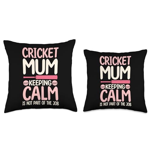 Cricket Mom Keeping Calm Cricket Player Women Throw Pillow - size: 16x16