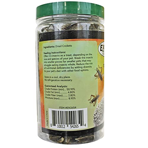 Cricket Crunch (1.6 oz) - All Natural Healthy High Protein Insect Treat - Chickens, Birds, Hedgehogs, Bluebirds, Reptiles, Sugar Gliders, Opossums, Skunks, Lizards, Fish, Turtles, Amphibians (1.6 oz)