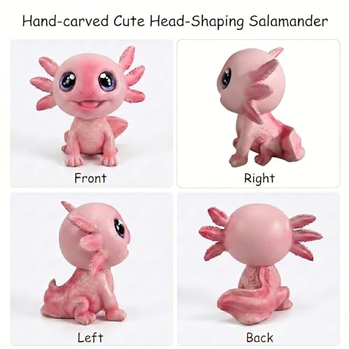 Axolotl Gifts for Girls, 6" Axolotl Figurine Bobblehead Cute Resin Desk Ornament for Home Office Garden Decor, Axolotl Gift for Women Men (Style-1)