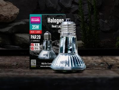 Arcadia Halogen Heat Lamp 35W – Focused Beam Infrared & UVA Reptile Heat Lamp Bulb for Bearded Dragons, Tortoises, Turtle Tank and Terrariums, Long Lasting Easy to Use Indoor Heat Bulb for Reptiles
