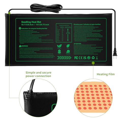NAMOTEK 2 Pack Seedling Heat Mat, Durable Waterproof Seed Germination Heating Mat, Warm Hydroponic Plant Heating Pad