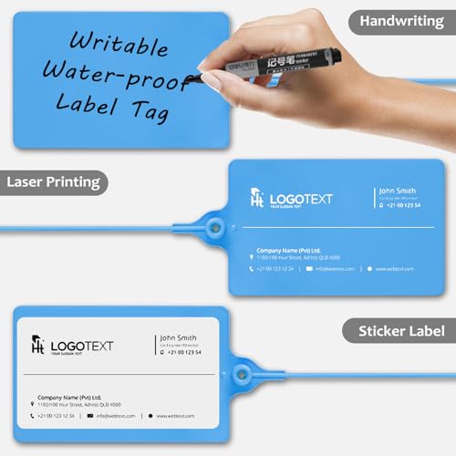 100 Plastic Labels Waterproof Shipping Tags for Labeling with Markers; 5 Colors - color: Mixed 5 Color