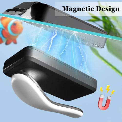 Magnetic Aquarium Cleaner, Dual-Action Aquarium Algae Scraper with Non-Slip Handle for Glass Fish Tank Maintenance Home Freshwater Cleaning - size: Small
