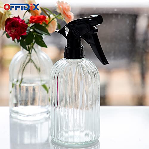Spray Bottle, Pressure Watering Can, Handheld Spray Bottles, Outdoor Indoor Plant Mister, 0.4L/13.5oz Glass Water Spray Bottle for Garden, Plants, Cleaning, Hairdressing (Clear) - color: H-Clear