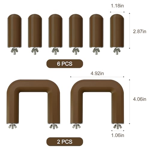 8PCS Pet Snake Climbing Stick Branch,Snake Enclosure Accessories,Snakes Terrarium Habitat Decoration for Ball Python,Cornsnakes,Garter Snakes (Screws)