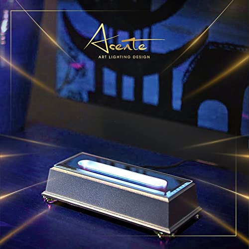 20 LED Lighted Base for Glass Art - Rectangular Satin Matte Black White Light Stand Base for 3D Art Glass, Room Decor and Gemstones and Crystals - AC/USB Adapter Powered (Black) - style: 20 LED