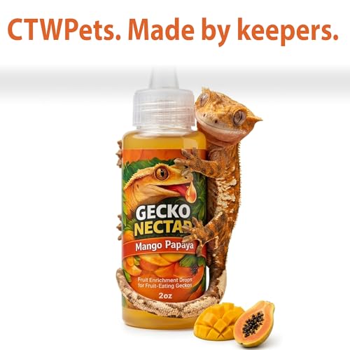 CTWPets Liquid Crested Gecko Treat & Food Topper, Mango Papaya, 4 fl oz | Value-size mango papaya gecko nectar for crested geckos; use as a liquid treat, water additive, food topper or CGD mixer - size: 4 Fl Oz (Pack of 1)