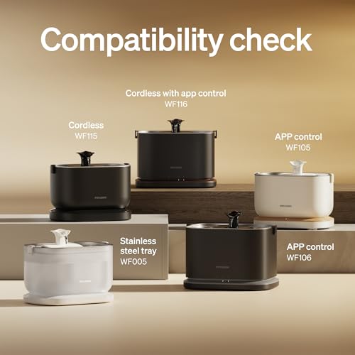 PETLIBRO Upgrade Cat Water Fountain, Smart app monitoring pet water fountain for cats indoor, 3L/101oz Auto cat fountain stainless steel for drinking - color: White, size: 4 Packs
