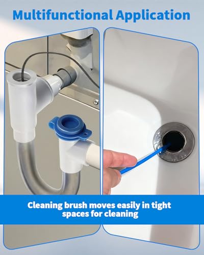 2 PCS Condensate Trap Flexible Drain Brush, 48 Inch Drain Line Cleaning Brush, Condensate Traps Clean for Condensate P-Trap and HVAC Systems - style: 2 PCS 48 In