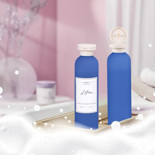 Travel Shampoo Bottle, Empty Plastic Squeeze Bottles 8.8oz with Flip Cap, Lotion Container for Toiletries Travel Size Shampoo and Conditioner - color: Blue
