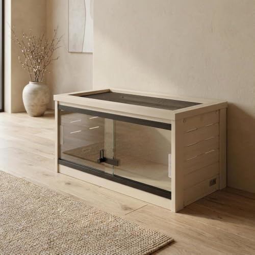 Maple Reptile Lounge 24-Inch with Comfortable Interior and Durable Engineered Wood Composite, Glass, Stainless Steel Construction, Ideal for Reptile Habitats