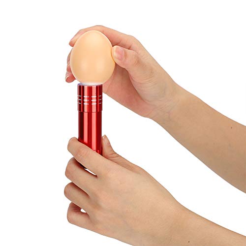 Egg Candler, Cool Light Portable Egg Candling Lamp with High Intensity Light, for Chicken, Goose, Duck, Eggs, Incubation Learning (Red)
