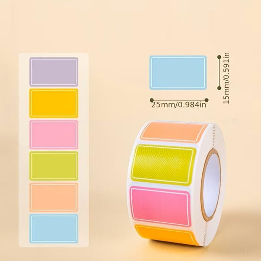 500pcs/Roll Colorful Blank Self-Adhesive Labels, Waterproof Handwritten Name Tag Stickers, Easy to Organize - color: Colorful 57