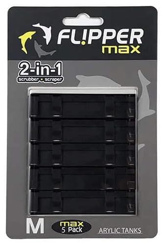 Flipper MAX Magnetic Aquarium Fish Tank Cleaner ABS Replacement Blades - Straight Edge 5-Pack - Acrylic Tanks - size: 5 Pack, style: Max