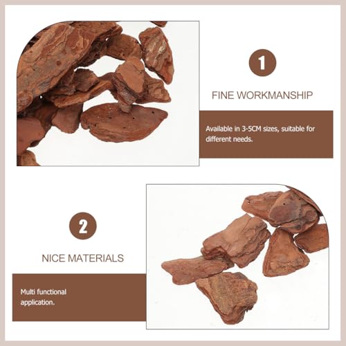 Levemolo Reptile Bark Bedding Natural Tree Bark Chips for Terrarium Decorations Gecko Substrate and Lizard Tank Decor 0.5 Kg Bag 2.36 X 1.18 X 0.39 in