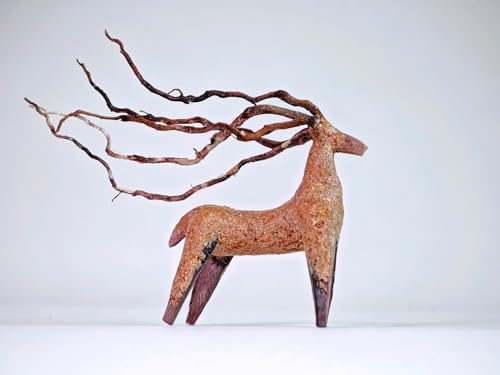 Azil Driftwood Deer Aquarium Decoration β Unique & Artistic Fish Tank & Terrarium Ornament, Safe & Eco-Friendly for Aquascaping & Reptile Habitats (Deer with Long Antlers)