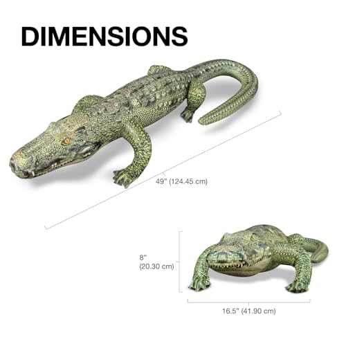 Jet Creations Inflatable Alligator, 49" Realistic Gator Float for Pool, Vinyl Inflatable for Garden Pool Halloween Decoration, Safari Theme Birthday Decoration, Bird Deterrent | Crafted from thick vinyl with realistic scales. Great for classrooms, photogr