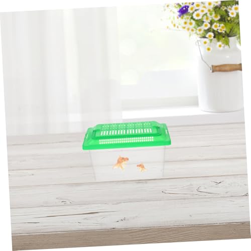Portable Handheld Turtle Tank Transparent Fish Aquarium Container for Reptiles Unique Escape-Prevention Design for Home Travel - color: Transparent