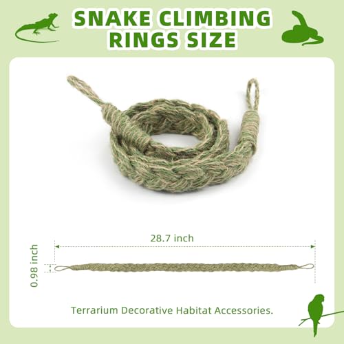 Snake Climbing Rope,Snakes Ladders Toys, Snake Enrichment Supplies, Small Reptile Tank Accessories, Reptile Climbing Toys for Ball Python Corn Hermit Crab Lizards Geckos (Green) - color: Green