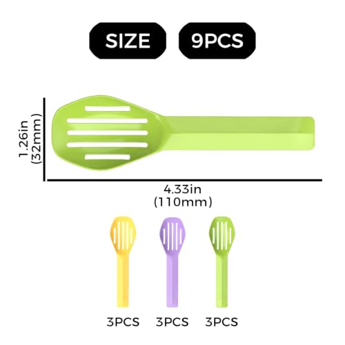 9Pcs Bathing Sand Scooper for Hamsters, Small Pet Grooming | Hamster Bedding Scooper,Pet Cleaning Tool,Small Pet Grooming - color: 3Purple+3Yellow+3Green, size: Small