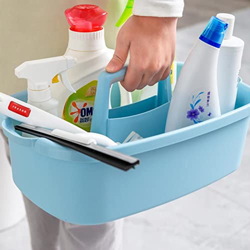 JiatuA Large Cleaning Supplies Caddy Portable Shower Caddy Basket Blue | Sturdy Supply Organizer with Handle Plastic Bucket Tool Storage for Bathroom Bedroom Kitchen Garden College Dorm Essentials - color: Blue, size: Large