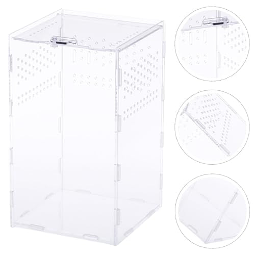 NUOBESTY Magnetic Modular Reptile Breeding Box 12x12x20cm High Transparency Pet Spider and Reptile Storage Holder Terrarium Suitable for Breeders and Transport