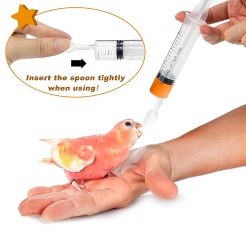 Baby Bird Feeding Syringe Set Baby Bird Parrot Small Pet Manual Feeding Syringe Set for Parrot Small Pet Syringe with Spoon Tip & Tubes (10ml+10ml+20ml+60ml)