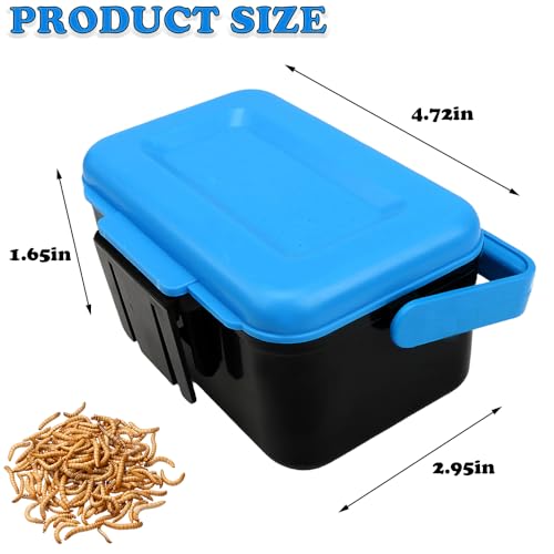 Small Size Mealworms Breeding Box Mealworms Feeding Kit to Breed Live Worms for Small Reptile Spider Manti Insects (Blue)