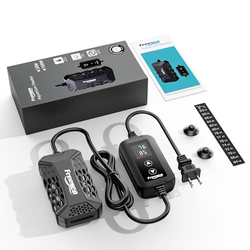 FREESEA Aquarium Fish Tank Heater: 100W Submersible Aquarium Heaters with Adjustable Digital LED Controller Leaving Water Automatic Stop Heating for 10-20 Gallon Turtle Freshwater Saltwater - size: 100W(10-30gallon)
