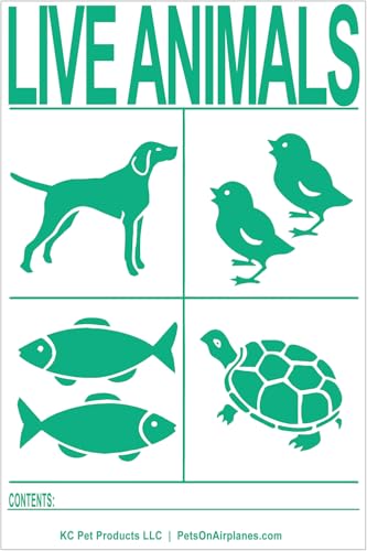 International AIR Transport Travel Live Animal Species Labels 6pk - size: STANDARD 3.5 x 5 inch