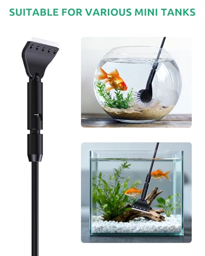 Aquarium Algae Scraper Small Fish Tank Cleaner for Glass Algae Scrubber Set | 5in1 Aquariums Cleaning kit with Seaweed Scraper, Flat Sponge, Fish Net, Clean Brush, Tube Brush for Freshwater turtle Tanks