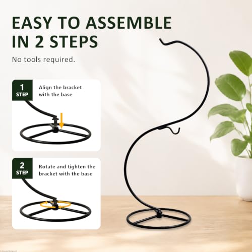 YY YEARCHY Ornament Display Stand Holder Home Wedding Decoration Rack for Hanging Glass Globe Air Plant Flower Pot Stand Iron Pot Hook Stand Terrarium Witch Ball (1, 13.4"*4.9") | Home Wedding Decoration Rack for Hanging Glass Globe Air Plant Flower Pot T