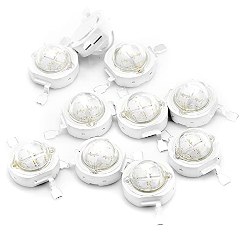 CHANZON 10 pcs High Power Led Chip 5W Royal Blue Plant Grow Light | (440nm - 450nm / 600mA - 700mA / DC 6V - 7V / 5 Watt) SMD COB Emitter Diode Components for DIY Hydroponic Aquarium Growing - color: J) Royal Blue (440nm)