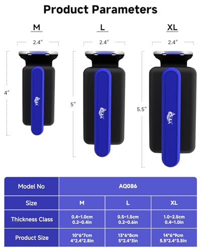 AQQA Aquarium Glass Cleaner, Double Side Algae Scraper with 2 Blades | Magnetic Fish Tank Cleaner, Self Floating Glass Scrubber Brush, for Up to 0.4 Inch Thick Glass & Acrylic Aquarium Tanks - size: M