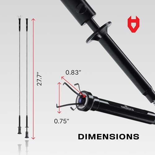 NoCry Magnetic Flexible Claw Grabber Pickup Tool with Bright LED Light - 27.7in Long Magnetic Pickup Tool, Retractable Claw Grabbing Tool, Magnetic Grabber Tool with 5lb Pull Strength Pick Up Tool - style: Claw Grabber with LED light