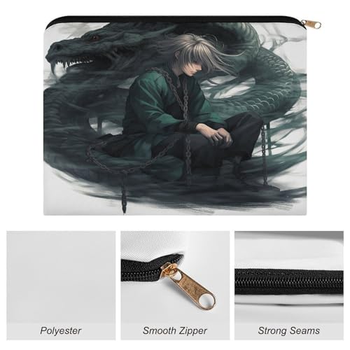 Snake And Man Makeup Bag for Women, Cosmetic Bag Portable with Zipper, Travel Toiletry Bag for Cosmetics Makeup Brushes