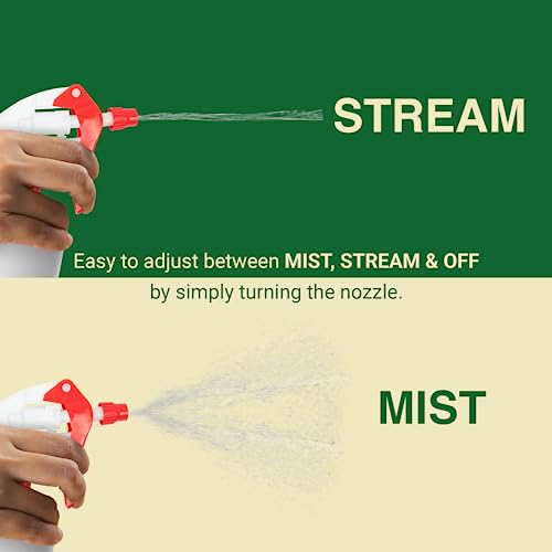 Heluva Green Heavy Duty 32oz Plastic Spray Bottles for Cleaning, Red 2 Pack | Large empty industrial bottles for gardening, vinegar, chemicals, pro cleaners. Adjustable sprayer nozzle. - color: Red, size: 32oz - 2 Pack