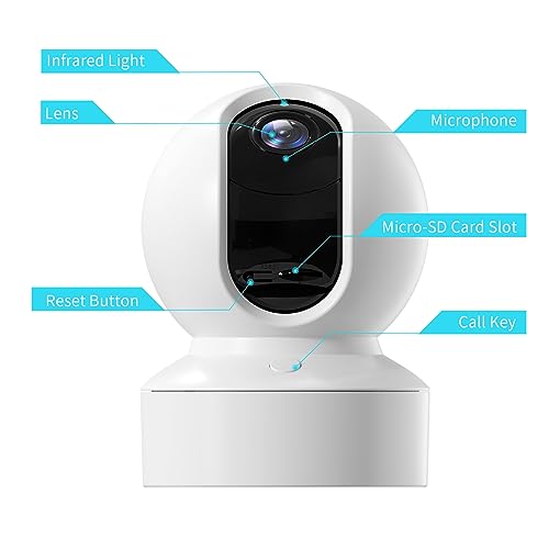 Armorcope Pet Camera, 2K HD Dog Camera with Phone APP, 360° Pan/Tilt View Puppy Cam, One Click Call for Baby Monitor, MagivPix Night Vision,Motion Tracking Alarm with Cloud/Local SD -2 Pack - style: 2 Pack