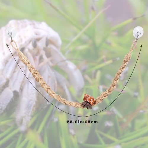 Hermit Crab Climbing Toys, Reptile Rope Ladder Supplies, Tank Aquarium Terrarium Vines Accessories, Habitat Decor for Lizards Geckos Snakes Bearded Dragon