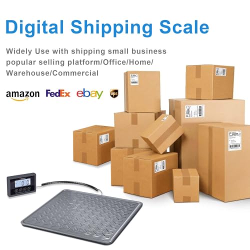 THINKSCALE Shipping Scale, 440 lb x 1 oz Heavy Duty Digital Postal Scale | Alloy Steel Platform with Hold, Tare & Backlit LCD, Package & Luggage Scale, Battery & AC Adapter Included - color: Alloy Steel Gray
