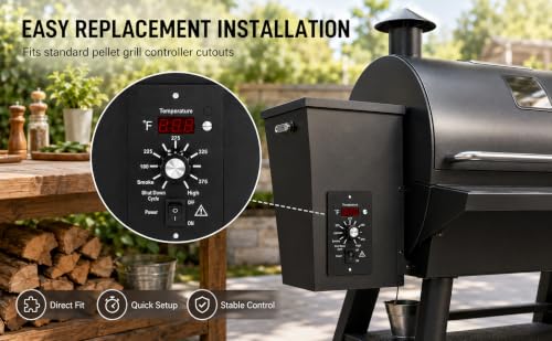 Digital Thermostat Controller, LED Display Temperature Control Panel Barbecue Grill Replacement Part, Replacement Thermostat Kit Parts Digital Pro Controller for All Traeger (with 7'' Probe Sensor) - size: with 7'' Probe Sensor